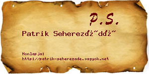 Patrik Seherezádé névjegykártya